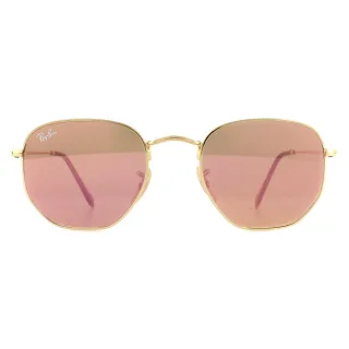 Ray-Ban Sonnenbrille Hexagonal 3548N 001/Z2 Gold Kupfer Flash Spiegel