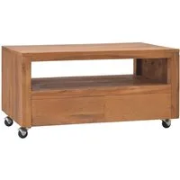 vidaXL TV-Schrank TV-Schrank mit Rollen 80x50x42 cm Massivholz (1-St)