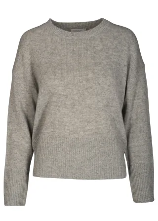 CLARINA - Rdh.-Pullover, 1/1 Arm, uni grau mel. - Gr. - 40