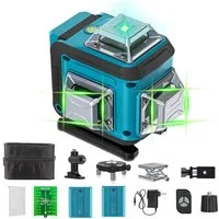 AeroAxis Kreuzlinienlaser 16 Linien 4 x 360° mit Pulsmodus,Selbstnivellierende Laser Wasserwaage, Linienlaser Baulaser für Innenbereich & Baustelle, 2 x 2400mAh Akku