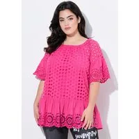 Angel of Style Tunika Bluse A-Linie Loch-Stickerei 3/4-Raglanärmel