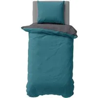 One Home Bettwäsche Doubleface, Satin, 2 teilig, Uni Wende, kühlend weich Sommer, Normalgröße