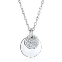 Elli Kette mit Anhänger Plättchen Kristalle Elegant Silberfarben, Plättchen