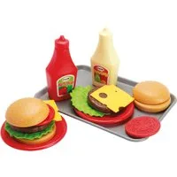 dantoy Spiellebensmittel Burger Set auf Tablett 17-teilig, (17-tlg), Made in Europe