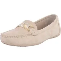 Ital-Design Mokassin mit Glitzerdetails für Damen, vielseitig und bequem Slipper (91554492) Flach Mokassins in Beige