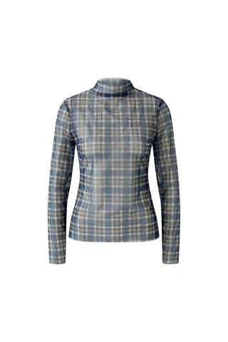 Oui - Langarmshirt dk blue camel - Gr. - 36