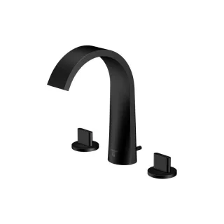 Steinberg Serie 280 3-Loch Waschtischarmatur mit Ablaufgarnitur, matt black, 2802000S 2802000S