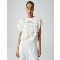OPUS Strickpullover Pydra aus Feinstrick mit lockerer Passform Lochstrickmuster, leichte Transparenz, weicher Griff, Casual