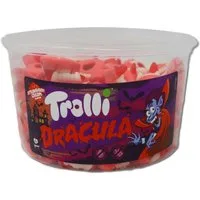 TROLLI Süßigkeit, Trolli Dracula Schaumzucker und Fruchtgummi Gebisse Mini 1050g