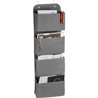 relaxdays Badorganizer Hängeorganizer 4 Fächer (3 St), grau