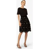 Kraimod Cocktailkleid mit Samttaille und 3D-Blütenspitze