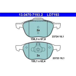 ATE Ceramic Bremsbel?ge vorne Ford Mazda Volvo 13.0470-7193.2