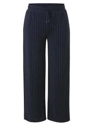 VIA APPIA DUE - Hose lang weites Bein marine/creme - Gr. - 48