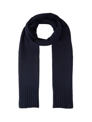 Tom Tailor - Strickschal mit Rippstruktur knitted navy melange - Gr. - OS