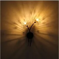 GLOBO LIGHTING Wandleuchte, Leuchtmittel nicht inklusive, Wandleuchte Flurlampe Kristallleuchte Blume gold schwarz 2-Flammig G9