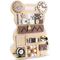 CLTYQ Motorikbrett Activity Board für Kleinkinder Montessori Spielzeug,Sensorikbrett, 10 in 1 Activity Board,Frühförderung, Reisespielzeug, Geschenk