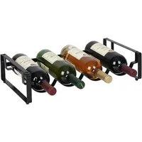 relaxdays Weinregal Metall stapelbar, 1er Pack