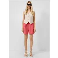 QS Shorts Hose Bundfalten-Shorts aus Leinenmix