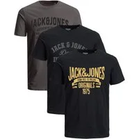Jack & Jones T-Shirt Stilvolles Slim-Fit oder Regular Shirt mit Printdruck (3er-Pack) Printdruck