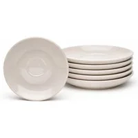 van Well Untertasse Malmö Kaffee-Untertasse 14,5 cm, 6 Stück, (6 St), Teller Set, Steingut, spülmaschinen-/mikrowellengeeignet