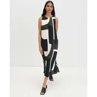 someday Trägerkleid Quileena aus Webware mit abstraktem Print Mit Print, Raffungen und Seitentaschen