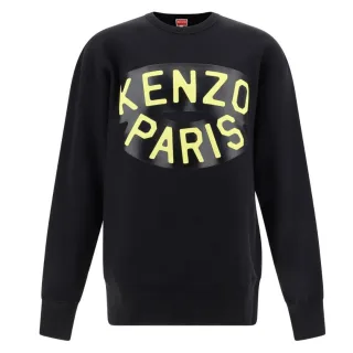 Schwarzes Sweatshirt mit großem Logo von Kenzo Paris