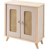 howa Puppenkleiderschrank miniflowers, aus Holz, Puppenmöbel mit Kleiderstange, Regalen und 3 Kleiderbügeln