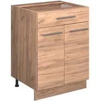 Vicco Unterschrank Fame-Line, Goldkraft Eiche/Goldkraft Eiche, 60 cm mit Schublade, oh... (1-St)