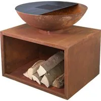 Buschbeck Holzkohlegrill Planchagrill Rubigo rostoptik, BxH: 70x70cm