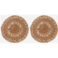 OTTO home Platzset Aimka, (Set, 2-St., 2 Stück), Handgefertigt, 35x35, rund, aus natürlicher Jute, Bestseller