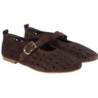 Desa DESA Damen-Ballerinas aus perforiertem Mary-Jane-Wildleder Ballettschuh