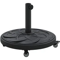 vidaXL Schirmhalter Sonnenschirmständer Art Deco Schwarz Ø 45 x 39,5 cm Eisen, 1 tlg.