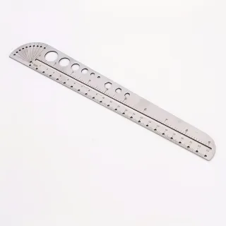 Multifunctional Stainless Steel Profiled Ruler Protractor Compass 201 Stainless Steel Precision Measuring Tool for Desig