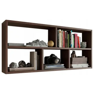 Matkam Möbel Hängeregal, Wenge, Holzwerkstoff, 113.6x50x25 cm, Wohnzimmer, Regale, Wandregale