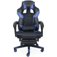 Puluomis Gaming-Stuhl mit Fußstütze 150kg, Bürostuhl Ergonomisch Chefsessel Racing Stuhl