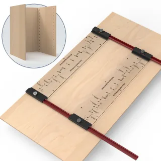 ENJOYWOOD Dual Sided Shelf Pin Jig With 1/4" And 5mm Self Centering Drill Bits Adjustable Shelf Jig for Easy Alignment O
