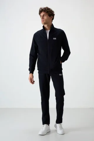 Herren Strick-Fleece Sweatshirt und Hose Set