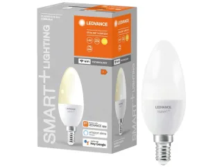 LEDVANCE LED-Lampe SMART+ WiFi Candle, B40, E14, EEK: F, 4,9 W, 470 lm, 2700 K, Smart