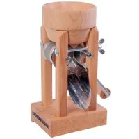 Eschenfelder Getreidemühle Kornquetsche Flockenquetsche Tischmodell Holztrichter abnehmbar Manuell, (3 Stück), Kurbel 20cm mit Tisch-Schraubzwinge und Reinigungsbürste gratis dazu