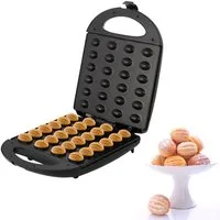 4BIG.fun Kochbesteck-Set Elektrischer Nussbäcker 1400W Oreschki Waffeleisen (Nusswaffeleisen für 24 Nusshälften / 12 Kekse)