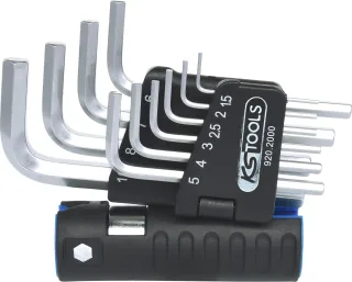 KS Tools 3 in 1 Innen6kant-Winkelstiftschlüssel-Satz,10-tlg kurz - 920.2000