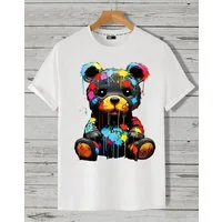 RMK T-Shirt Herren kurzarm Shirt Basic Rundhals mit Teddybär Bär