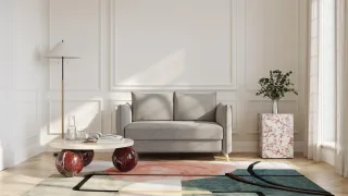 BRUNO Schlafsofa 120cm in Taupe Grau-Beige | Pillow | stabiles Massivholz & Boxspringkomfort
