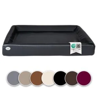 SABRO Hundebett KUDDE Kunstleder schwarz 70 cm, 85 cm