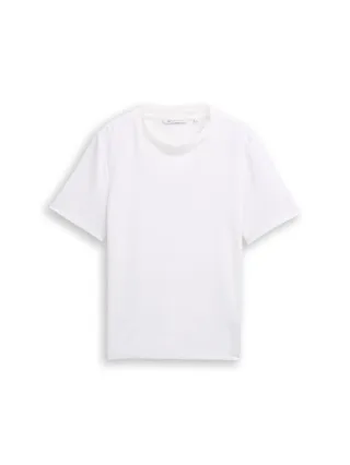 Denim Tom Tailor - Loose Fit T-Shirt white - Gr. - S