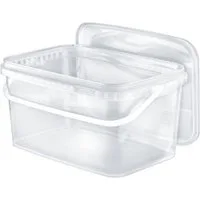 BENBOW Aufbewahrungssystem Rechteckiger Eimer mit Deckel 5l transparent - lebensmittelecht - leer, Polypropylen - Lebensmittelecht, Geschmacksneutral, Auslaufsicher, (1-tlg., PZH-, BRC- und DIN-ISO-zertifiziert), für Lebensmittel, Farben, Chemikalien
