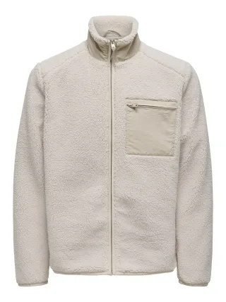 ONLY&SONS - ONSDALLAS SHERPA JACKET OTW VD Silver Lining - Gr. - M
