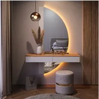 Vicco Schminktisch Melisa, Eiche/Weiß, 120 cm mit LED Beleuchtung (1-St)