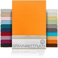 Beautex Spannbettlaken Spannbetttuch Bettlaken aus gekämmter Baumwolle Premium Jersey 160g/m², Jersey, Gummizug: rundum, (1 Stück)