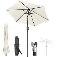 Sekey Sonnenschirm ∅ 220/270/350 cm Gartenschirm mit Kurbel Marktschirm Neigbar, LxB: 220x220 cm, Windfest, Stabil, UPF 50+, für Terrasse, Balkon und Garten
